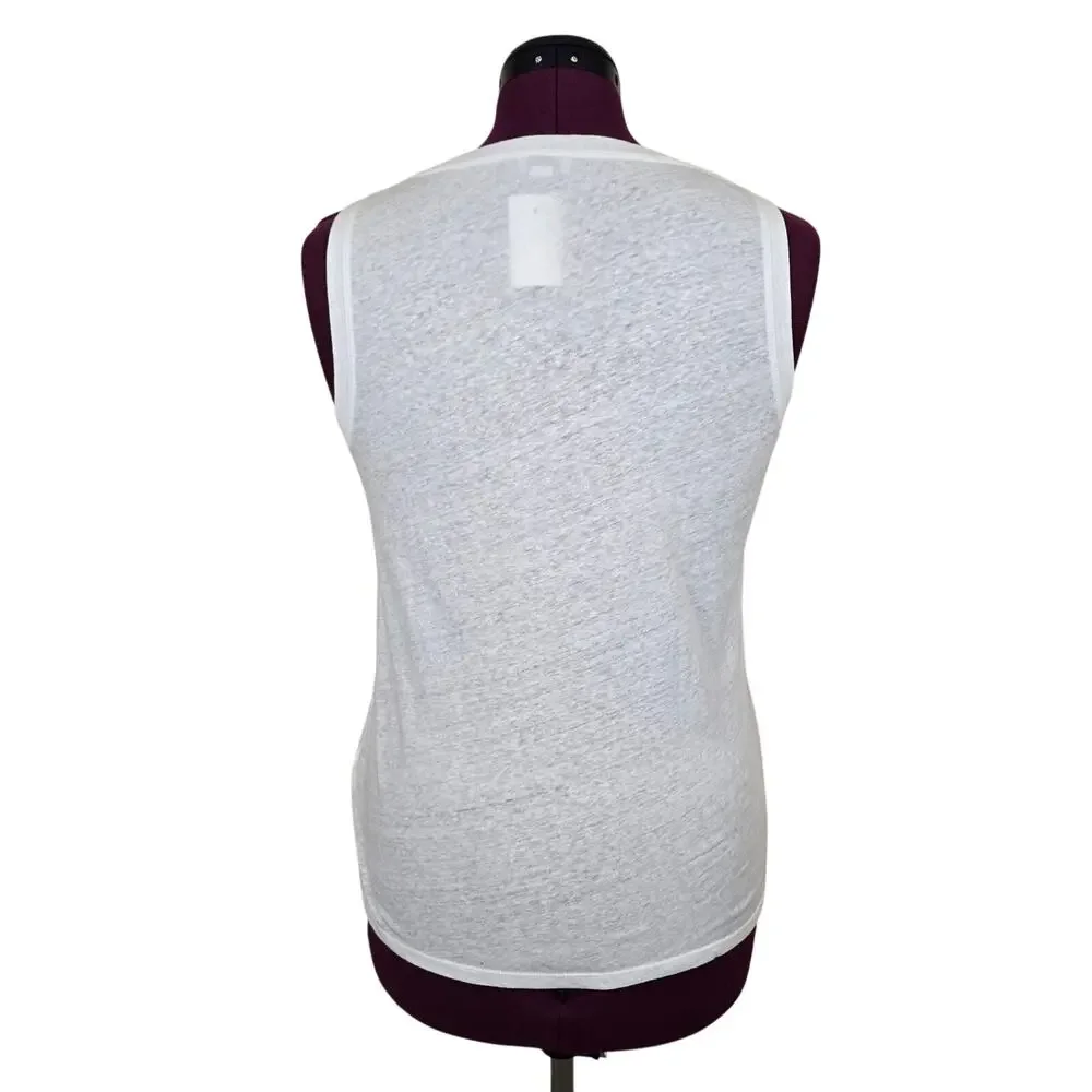 NEW NWT Women's J. Crew White Lightweight V-Neck Tank Top | Size Medium